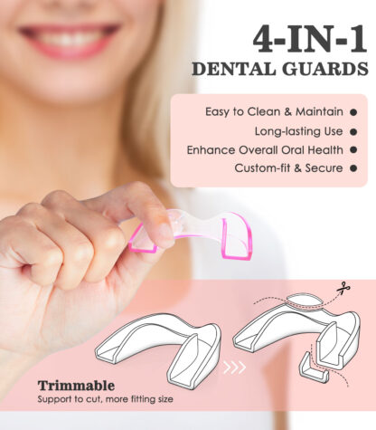 Mouth Guard for Grinding Teeth, 4 Pack Moldable Teeth Guard at Night Sleep Jaw Clenching & Bruxism, Ventilated Teeth Grinding Guard Box with 5X Magnifying Mirror - Image 5
