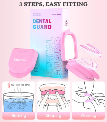 Mouth Guard for Grinding Teeth, 4 Pack Moldable Teeth Guard at Night Sleep Jaw Clenching & Bruxism, Ventilated Teeth Grinding Guard Box with 5X Magnifying Mirror - Image 2